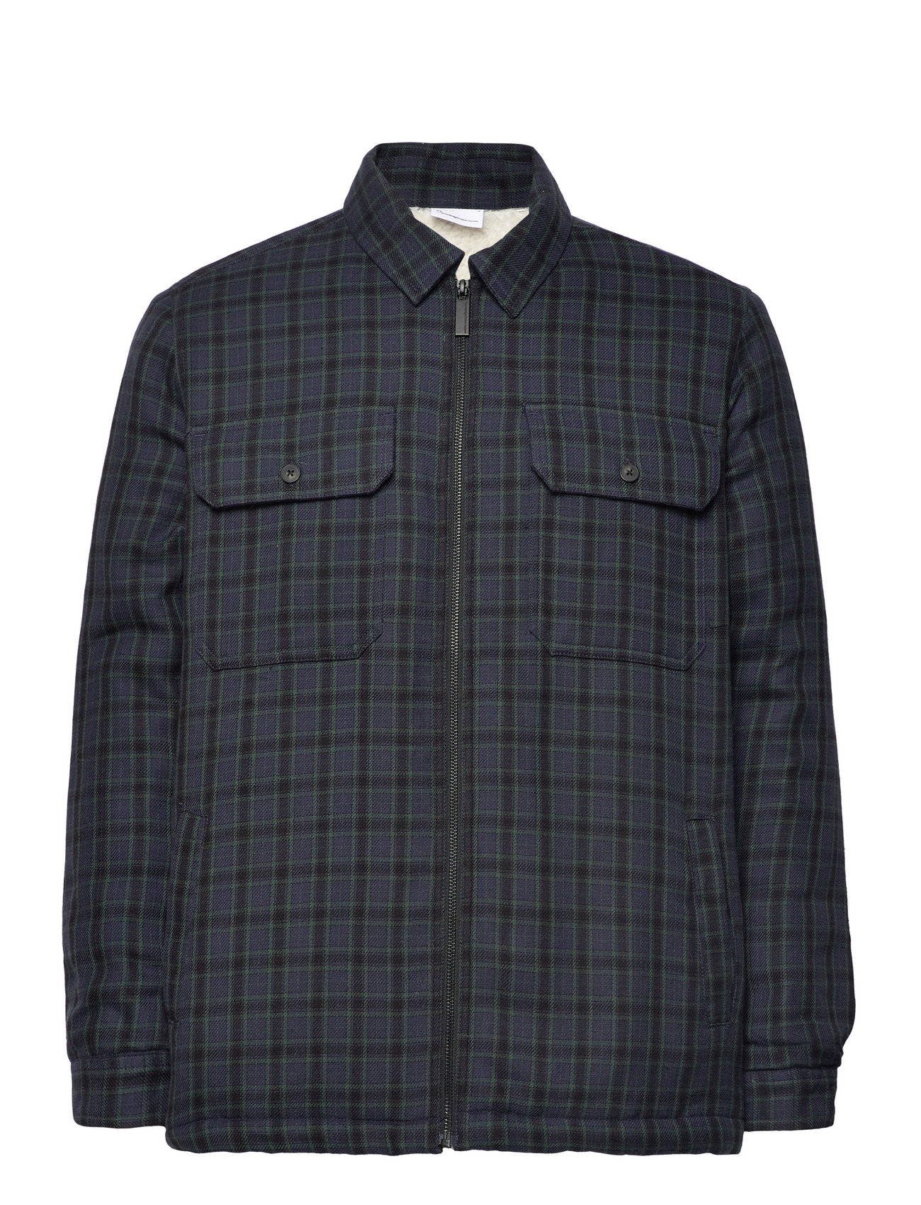 Knowledge Cotton Apparel Teddy Lining Checked Overshirt - Oc Multi/patterned