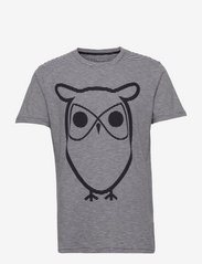 Knowledge Cotton Apparel - ALDER narrow striped tee with owl - stutterma bolir - total eclipse - 0
