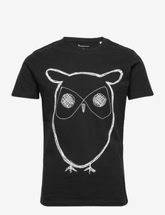 ALDER big owl tee - GOTS/Vegan - graphic print t-shirts - black jet
