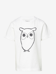 Big owl t-shirt - GOTS/Vegan - lyhythihaiset - bright white