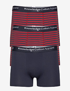 3-pack narrow striped underwear - G - boxer nærbuxur - pompeain red