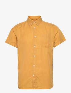 LARCH Tencel garment dyed SS shirt - bolir - honey gold