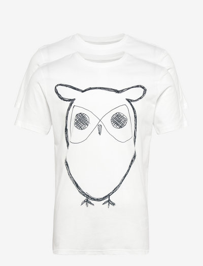 ALDER 2 pack big owl tee - flat pac - t-shirts - bright white