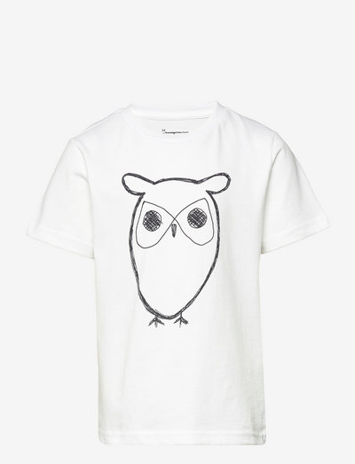 Big owl t-shirt - GOTS/Vegan - lyhythihaiset - bright white