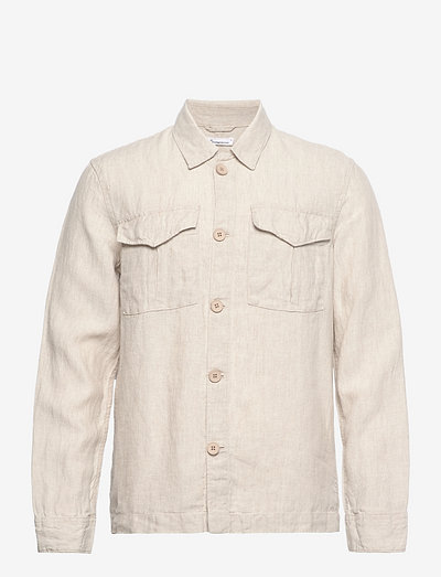 Natural linen overshirt - GOTS/Vega - vaatteet - light feather gray