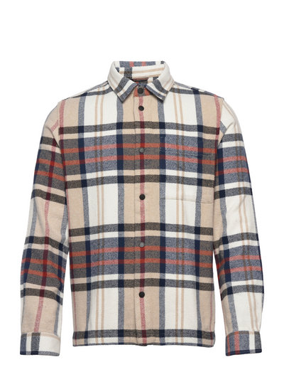 knowledge cotton apparel pine checked overshirt