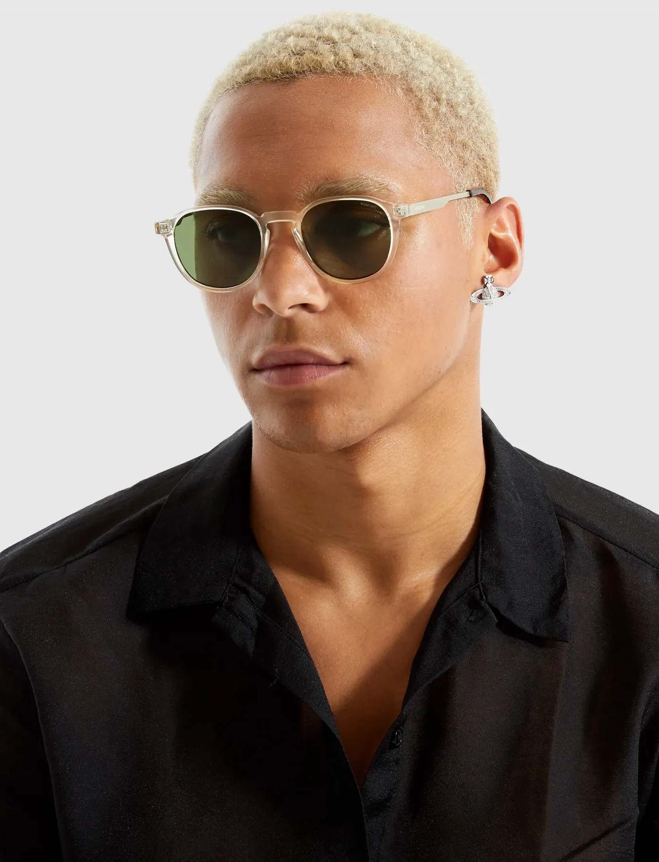 Komono Liam Metal Prosecco, One Size, Beige, Solbriller > Solbriller Med Rundt Stel, Herre