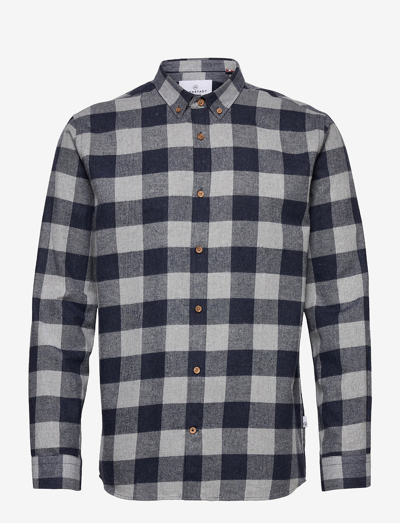 Kronstadt - Johan Flannel checked shirt - checkered shirts - light grey - 0
