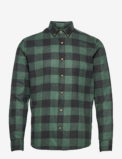 Johan Flannel checked shirt - checkered shirts - green