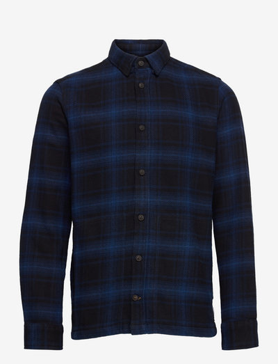 Ramon Flanell check shirt - checkered shirts - royal blue / navy