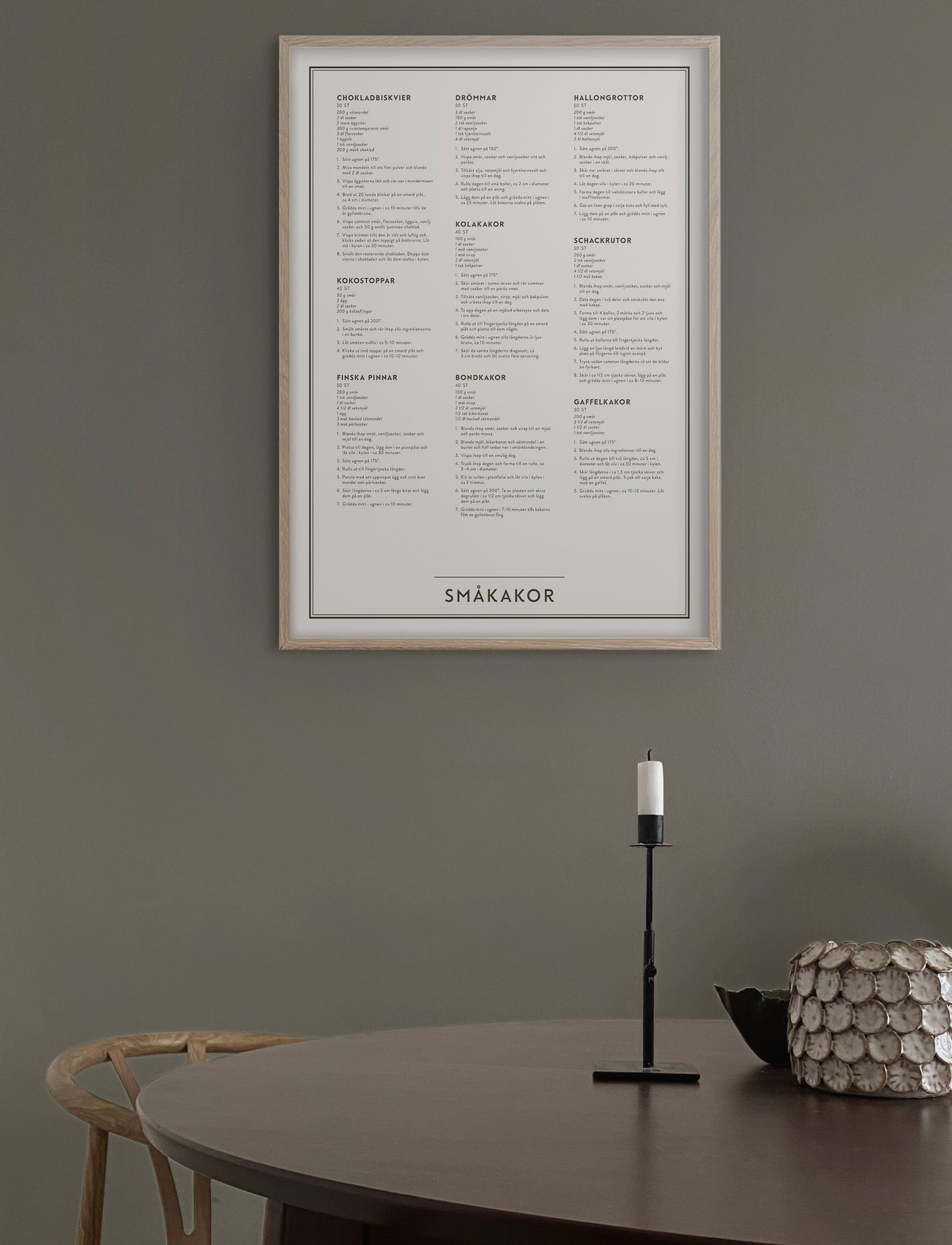 Kunskapstavlan Småkakor, 50X70, Beige, Dekoration > Plakater & Frames, Unisex