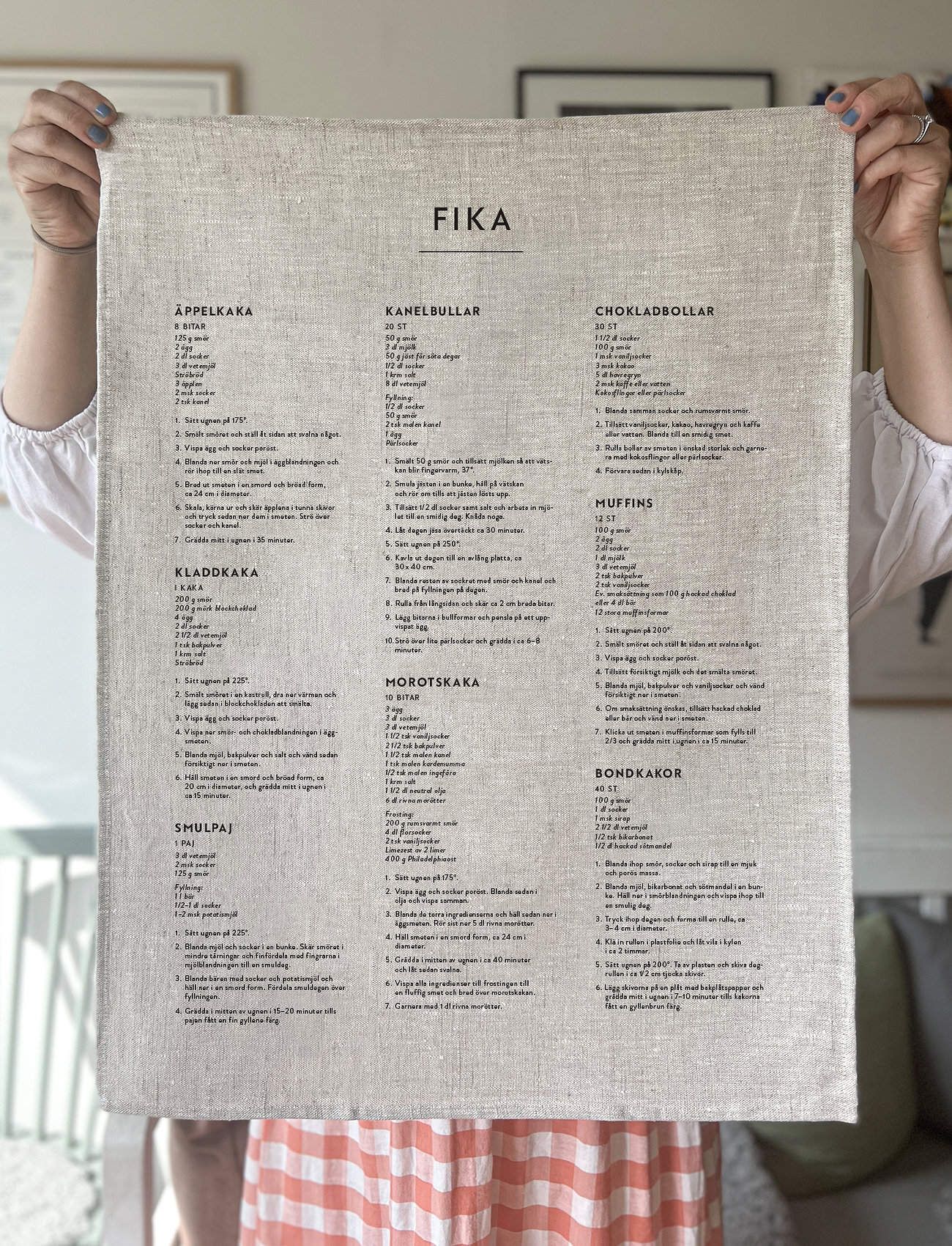 Kunskapstavlan Kökshandduk Fika, 50X70, Grey, Køkkentekstiler > Køkkenhåndklæder, Unisex