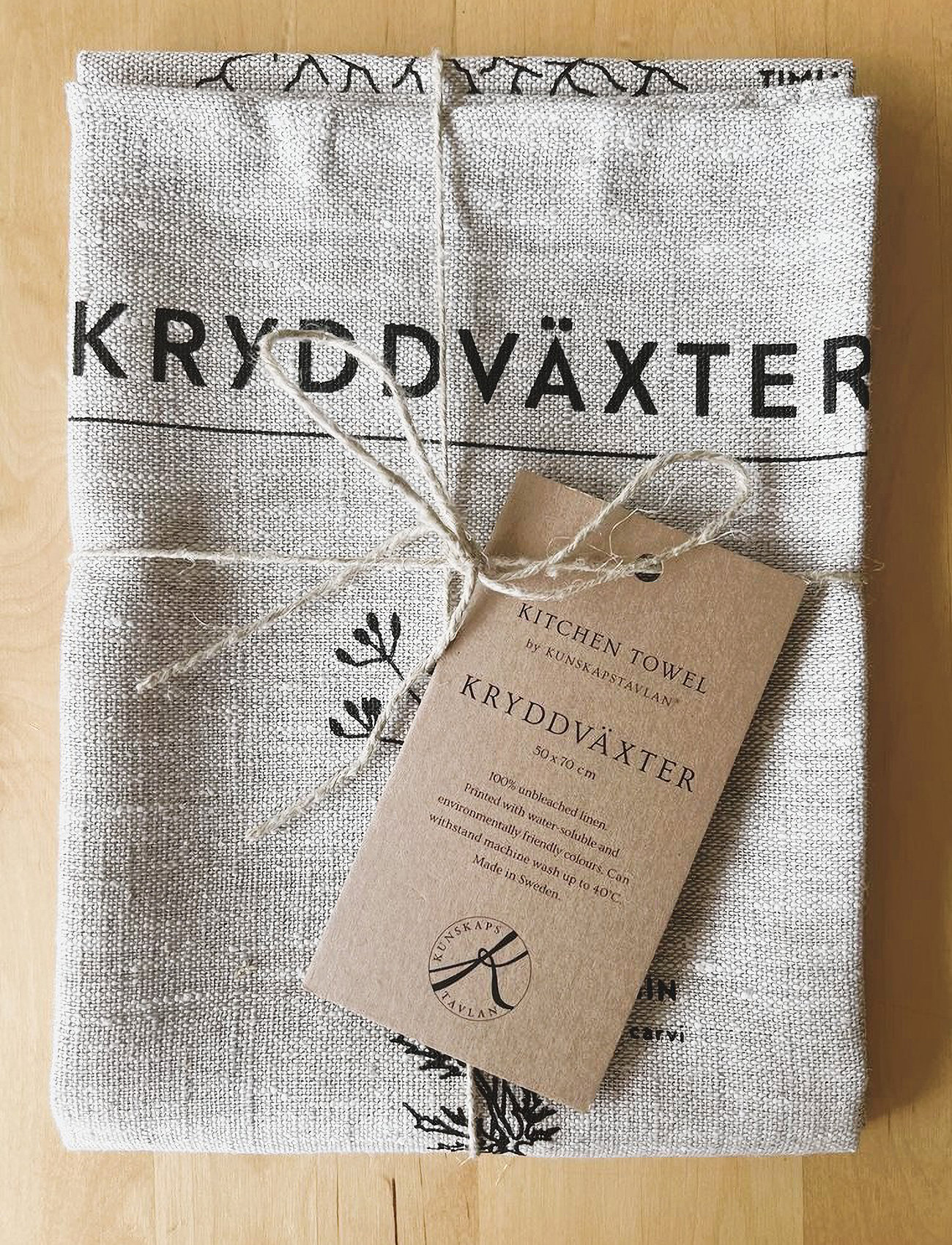 Kunskapstavlan Kökshandduk Kryddväxter, 50X70, Grey, Køkkentekstiler > Køkkenhåndklæder, Unisex