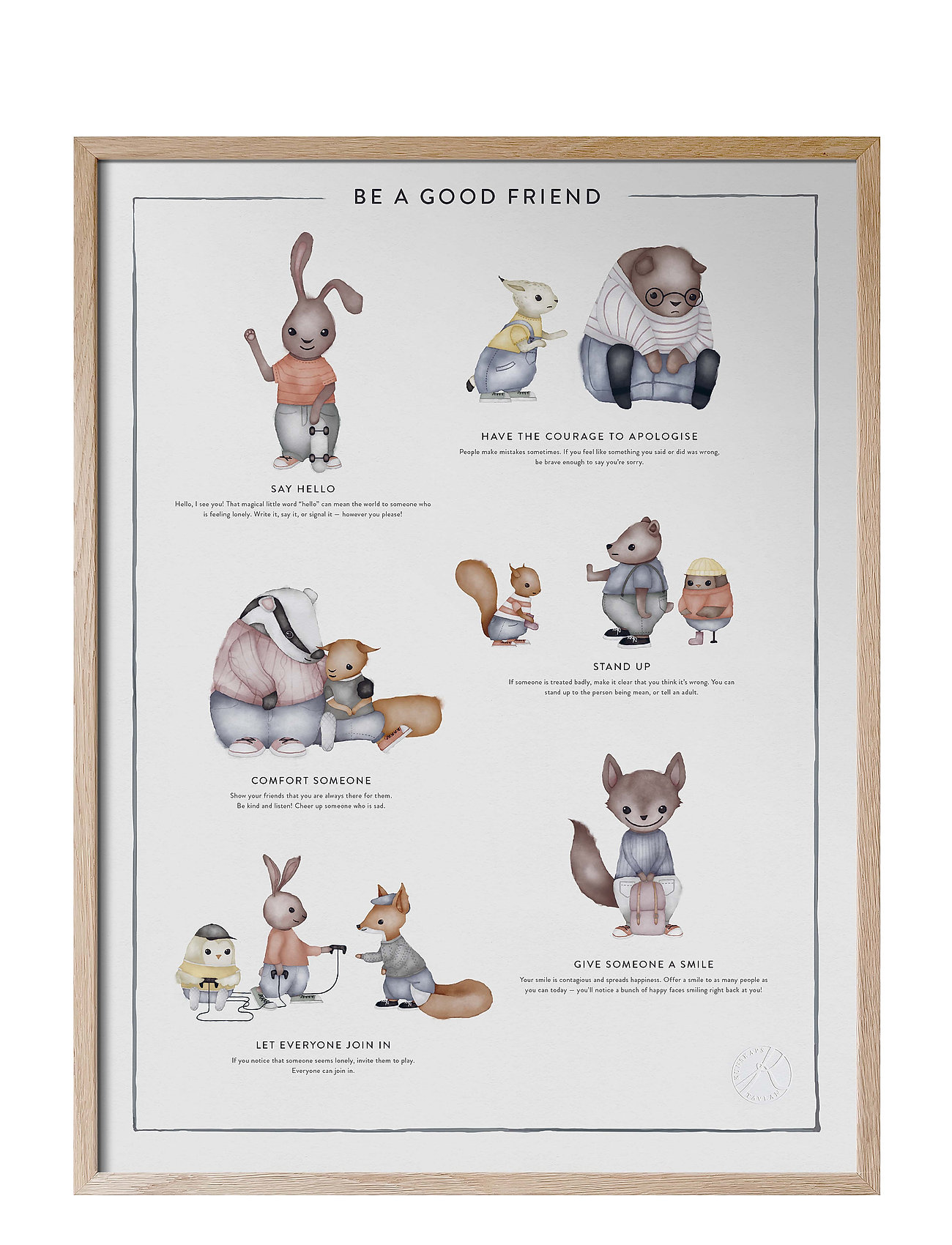 Be A Good Friend - På Engelska Home Kids Decor Posters & Frames Posters Multi/patterned Kunskapstavlan®