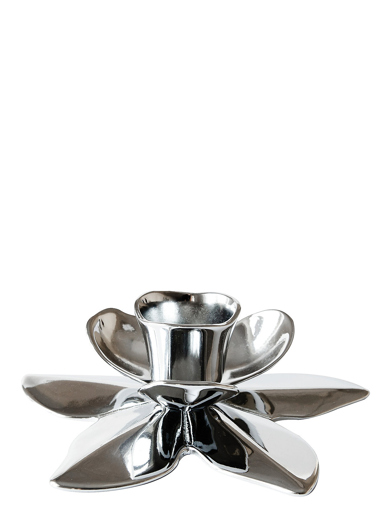 Flower Art Deco Candlestick - Chrome Home Decoration Candlesticks & Lanterns Candlesticks Silver Kunstindustrien