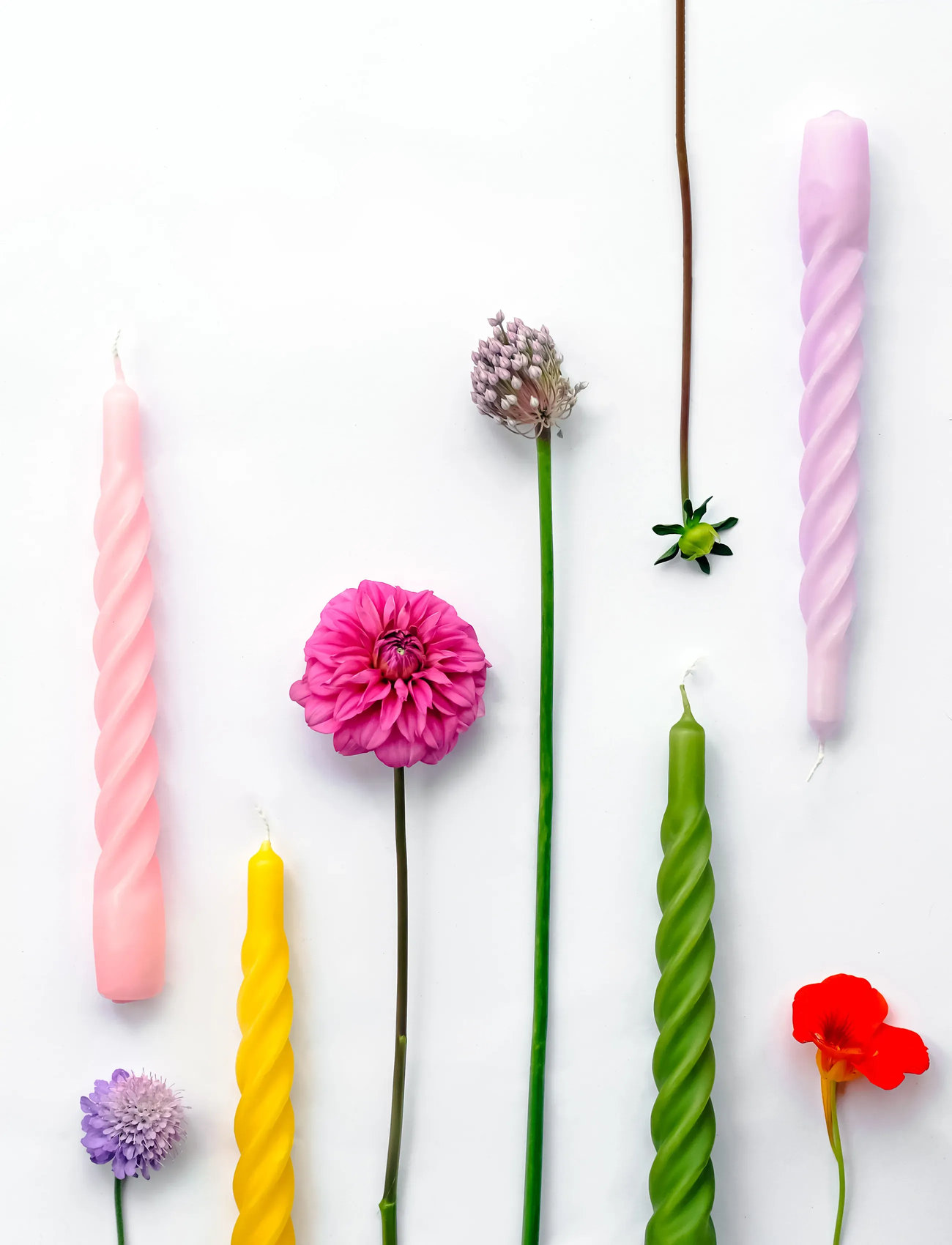 Kunstindustrien Candles With A Twist - Matt, One Size, Green, Stearinlys > Søjlelys, Unisex