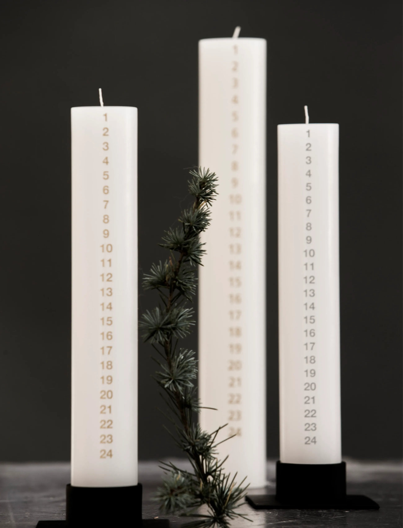 Kunstindustrien December Candle, One Size, White, Juledekoration > Adventslys, Unisex