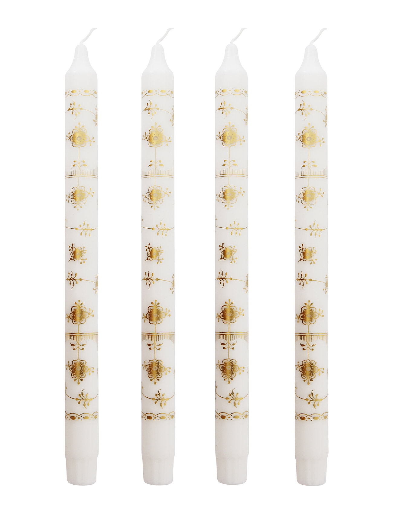 Kunstindustrien Classic Candles - Gift Box W. 4 Pcs, 2.3X 30 cm, White, Stearinlys > Søjlelys, Unisex