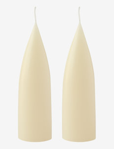 Hand Dipped Cone-Shaped Candles, 2 pack - blockkerzen - ivory