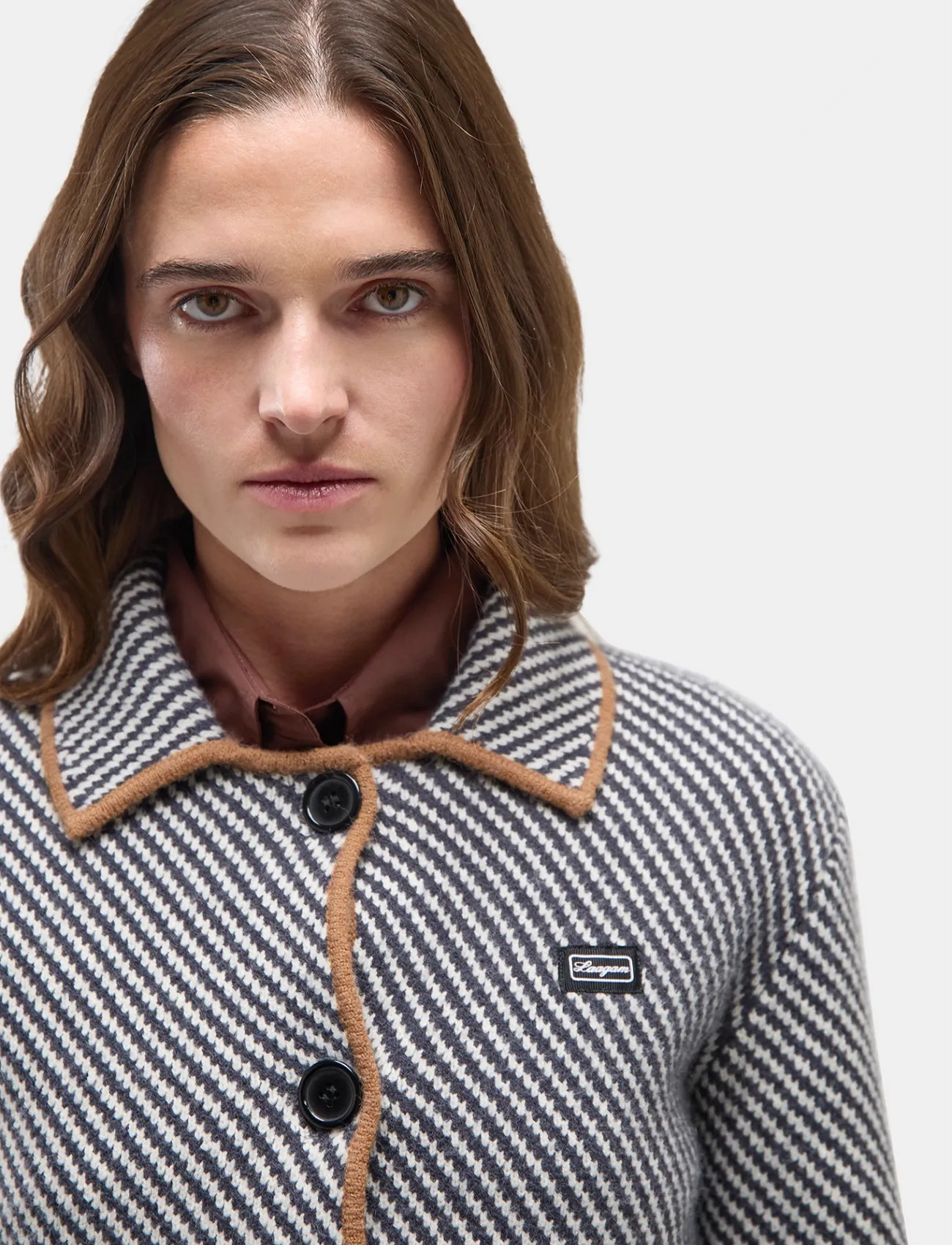Laagam Beverly Grey Striped Cardigan, XS, Multi/patterned, Jakker > Let Sommerjakke, Dame