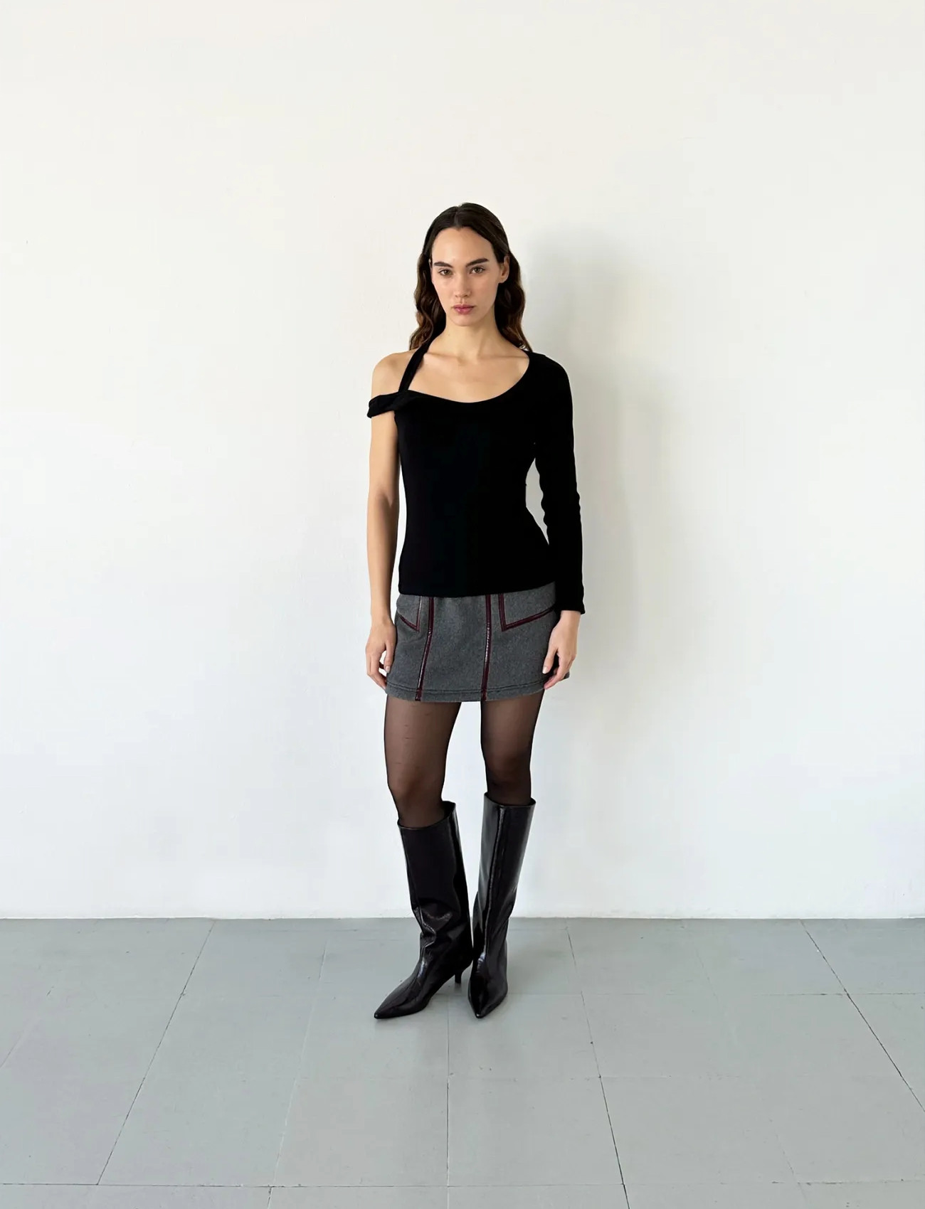 Laagam Frankie Grey Short Skirt, 38, Grey, Nederdele > Korte Nederdele, Dame