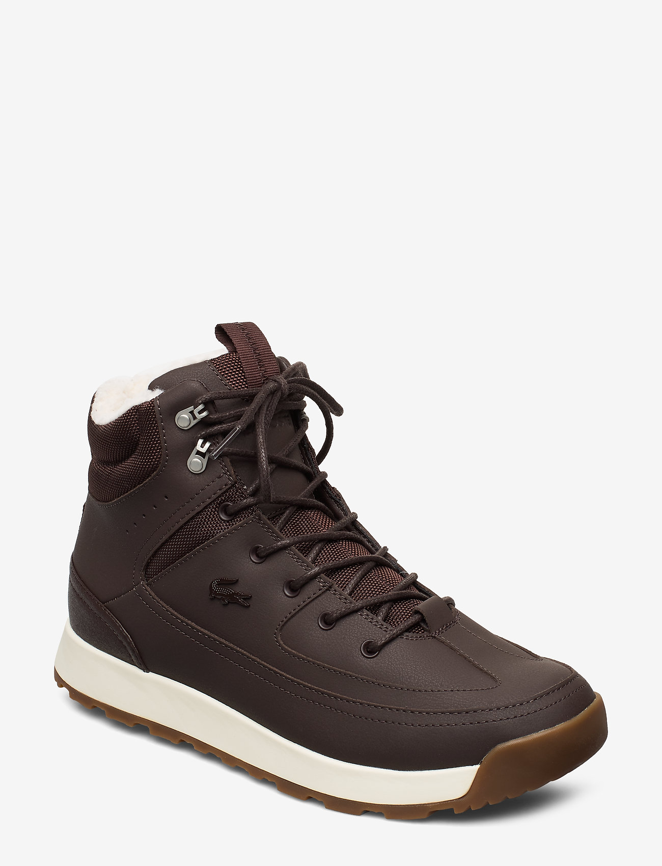 lacoste urban breaker high top trainers in khaki black