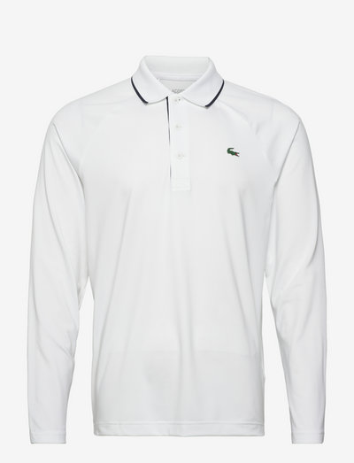 white long sleeve lacoste polo