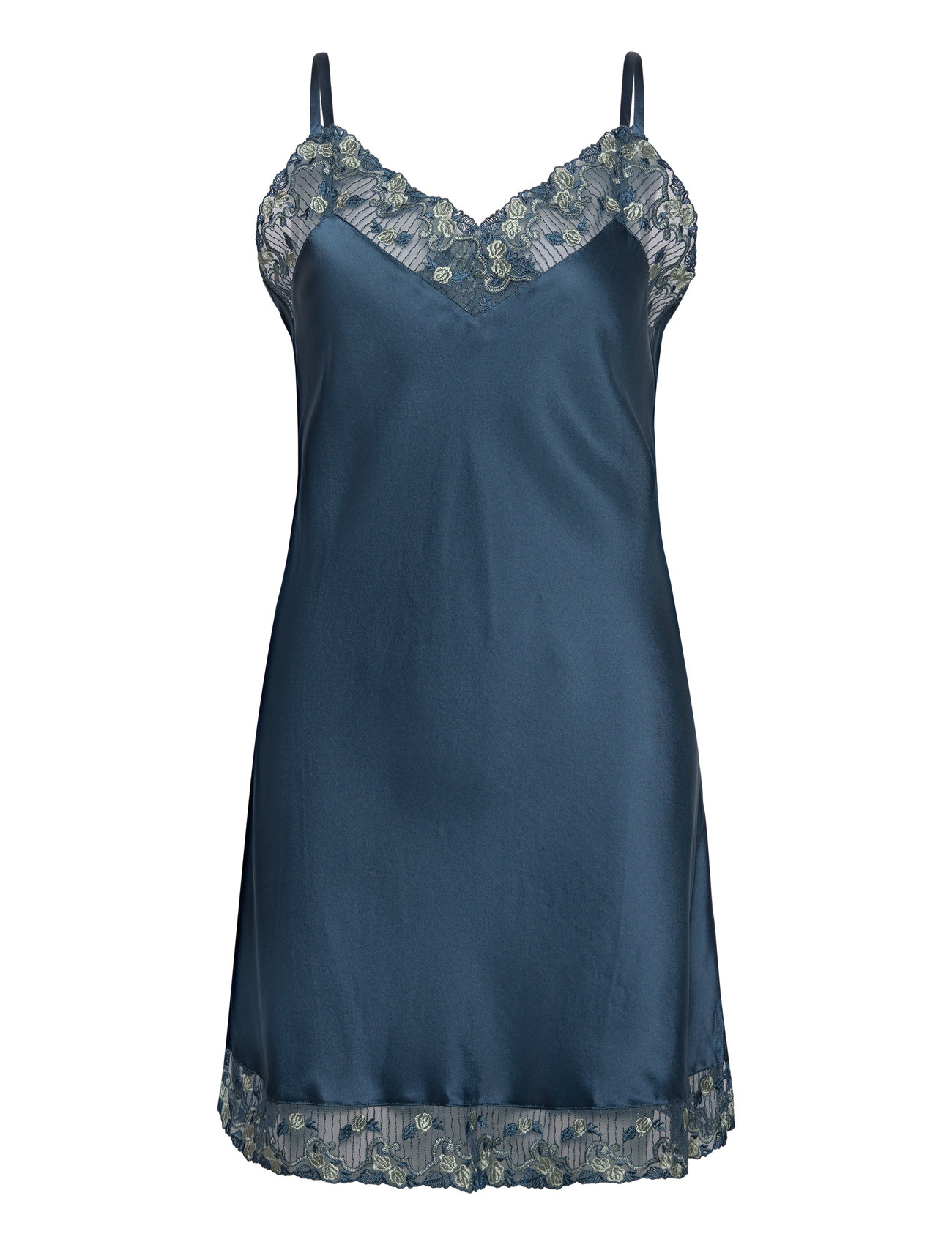 Pure Silk - Slip With Lace Nattlinne Blue Lady Avenue