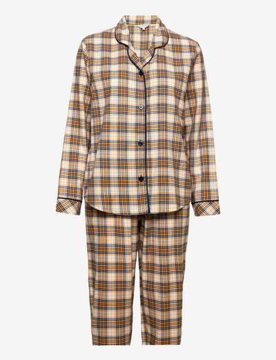 Cotton Flannel Pyjamas - pyjamas - blue/amber