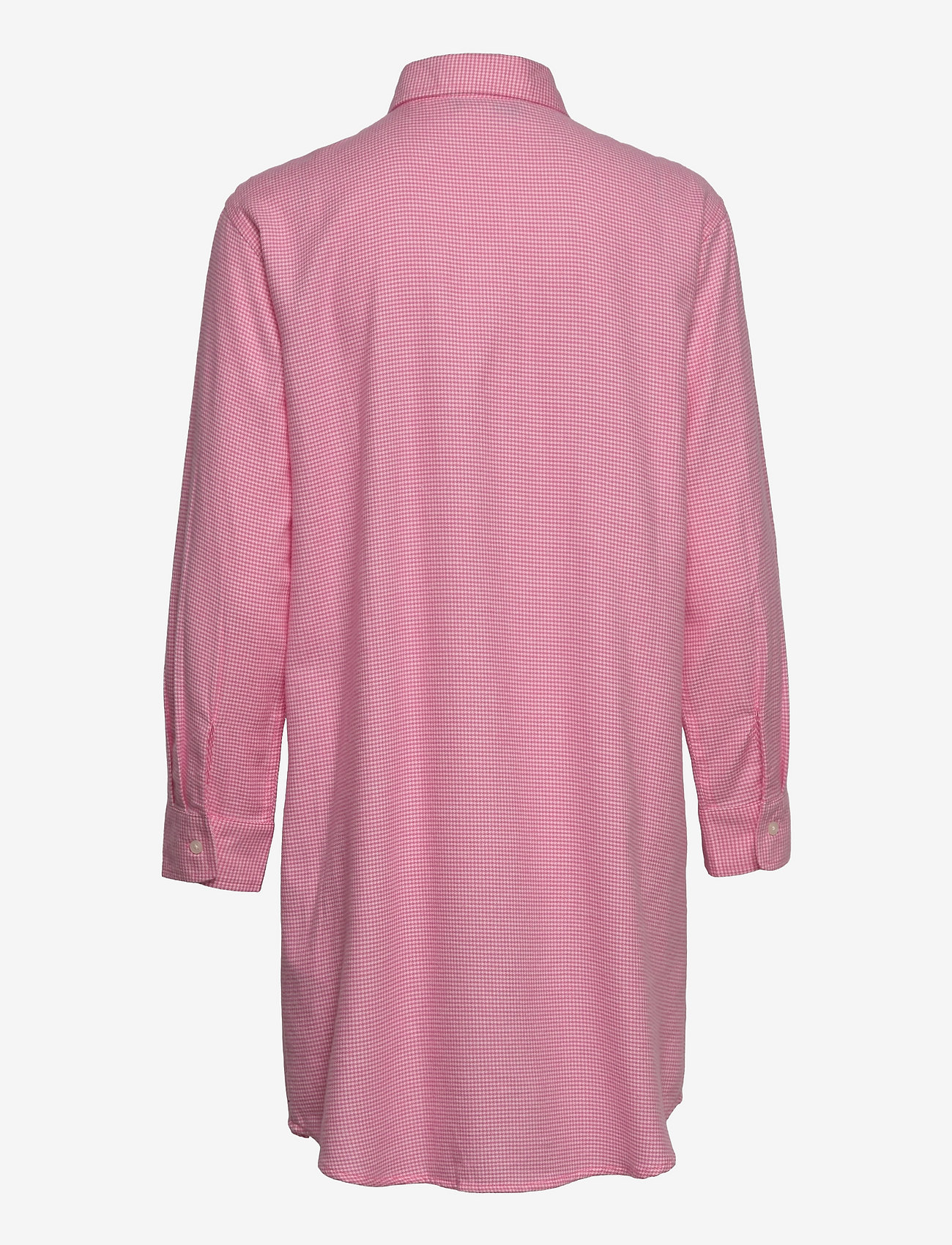 Lauren Ralph Lauren Homewear - LRL 3/4 RUFFLE SL. BUTTON SLEEPSHIRT - yöpaidat - pink check - 1