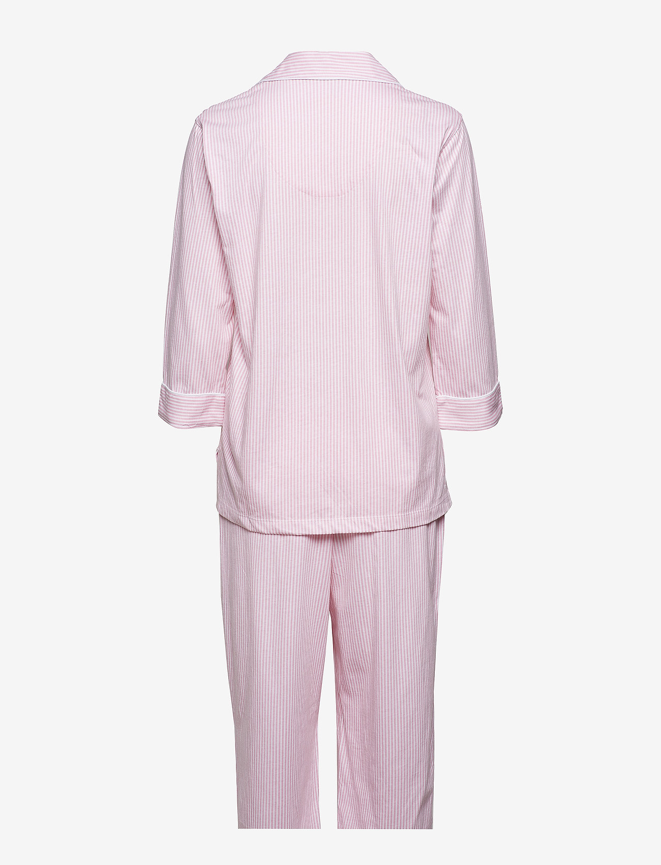Lauren Ralph Lauren Homewear - LRL HERITAGE 3/4 SL CLASSIC NOTCH PJ SET - pyjamat - pale pink stripe - 1