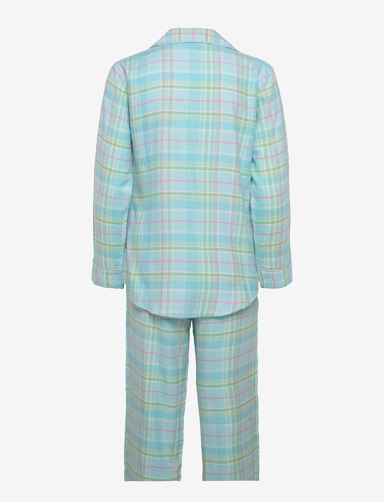Lauren Ralph Lauren Homewear - LRL L/S NOTCH COLLAR LONG PANT PJ SET - pyjamat - aqua plaid - 1