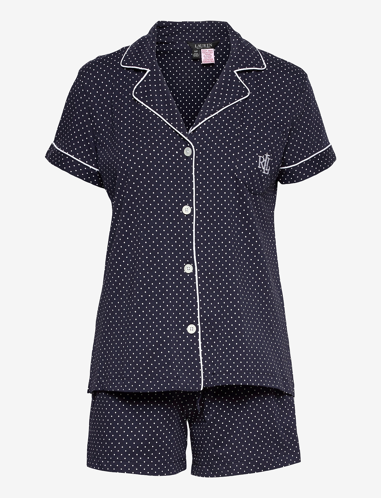 Lauren Ralph Lauren Homewear - LRL NOTCH COLLAR BOXER PJ SET SSL - pyjamat - windsor navy/white dot - 0