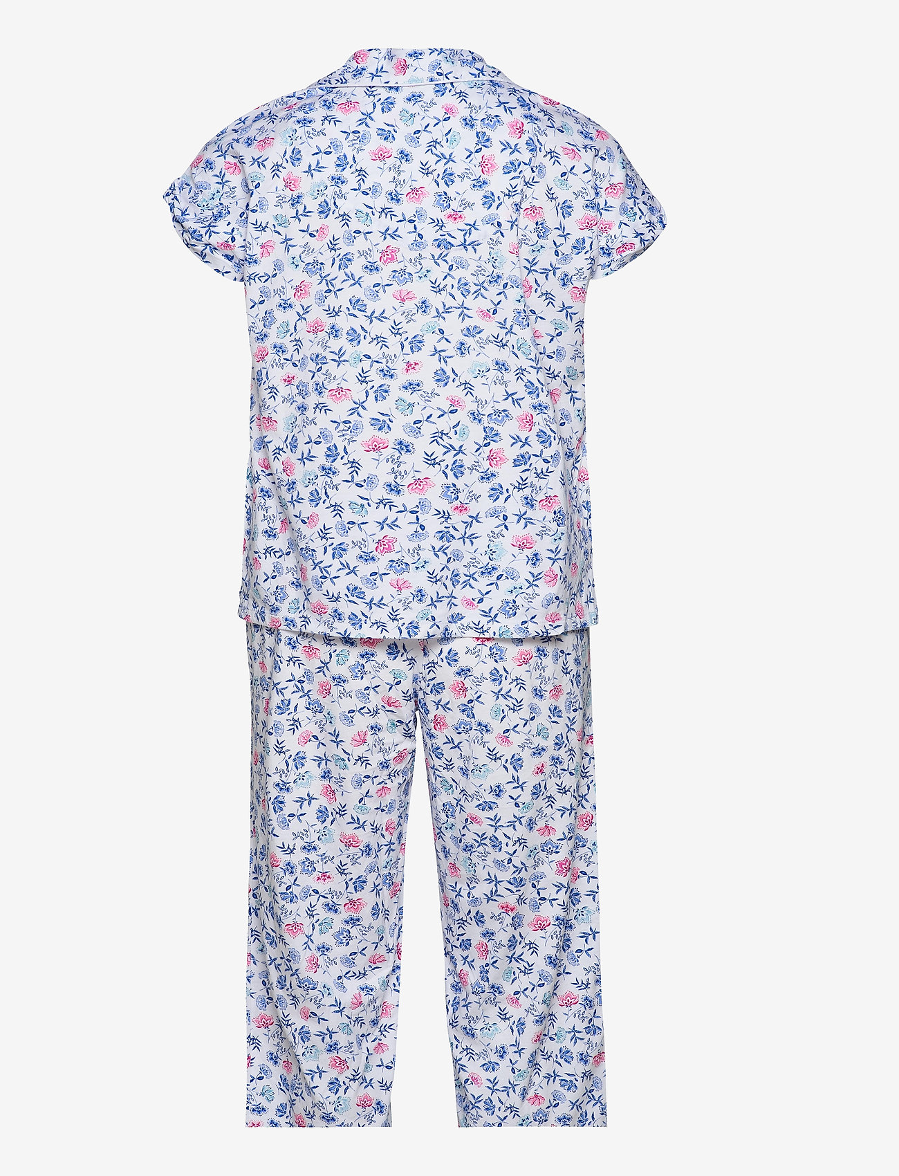 Lauren Ralph Lauren Homewear - LRL NOTCH COLLAR CAPRI PJ SET DOLMAN SL - pyjamat - white/blue - 1