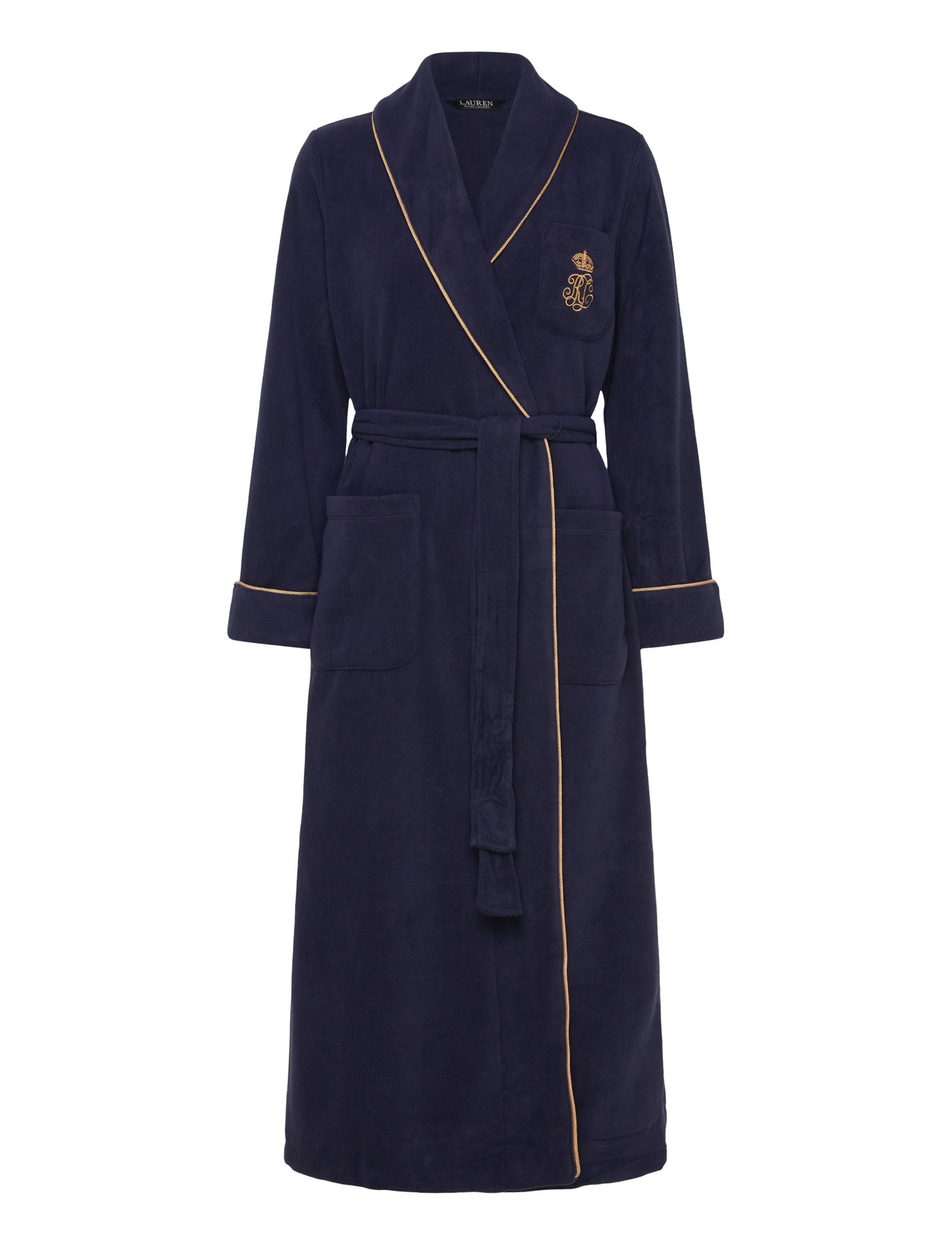 Lrl L/S Shawl Collar Long Robe Navy Lauren Ralph Lauren Homewear