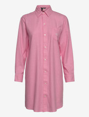 Lauren Ralph Lauren Homewear - LRL 3/4 RUFFLE SL. BUTTON SLEEPSHIRT - yöpaidat - pink check - 0