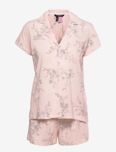 LRL S/S NOTCH COLLAR BOXER PJ SET - pyjamat - blush floral
