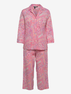 LRL 3/4 SL.NOTCH COLLAR CAPRI PJ SET - pyjamas - pink paisley