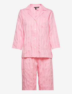 LRL 3/4 SL NOTCH COLLAR ANKLE PANT PJ - nattøj & hyggetøj - pink
