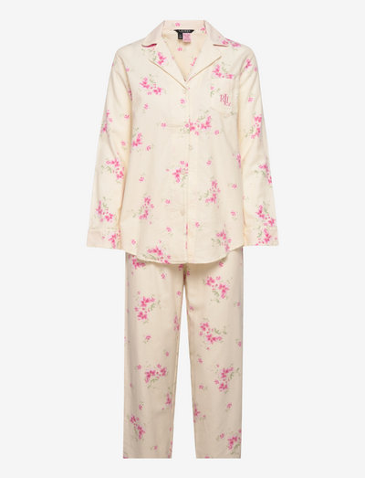 LRL L/S NOTCH COLLAR LONG PANT PJ SET - pyjamat - yellow floral