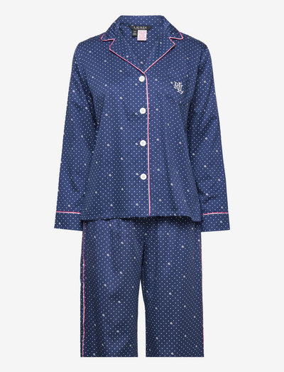 LRL L/S NOTCH COLLAR PJ SET - pyjamas - navy dot