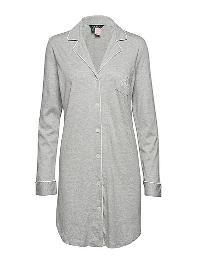 RALPH LAUREN Lrl Hammond Knit Collar Sleepshirt Nachthemd Grau LAUREN RALPH LAUREN HOMEWEAR