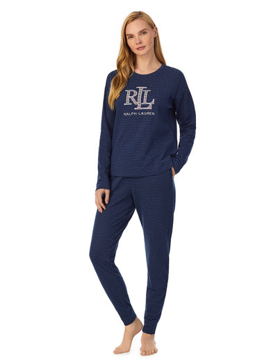 Lauren Ralph Lauren Homewear Lrl L/s Crew Nk Jogger Pj Set - Pyjamas -  