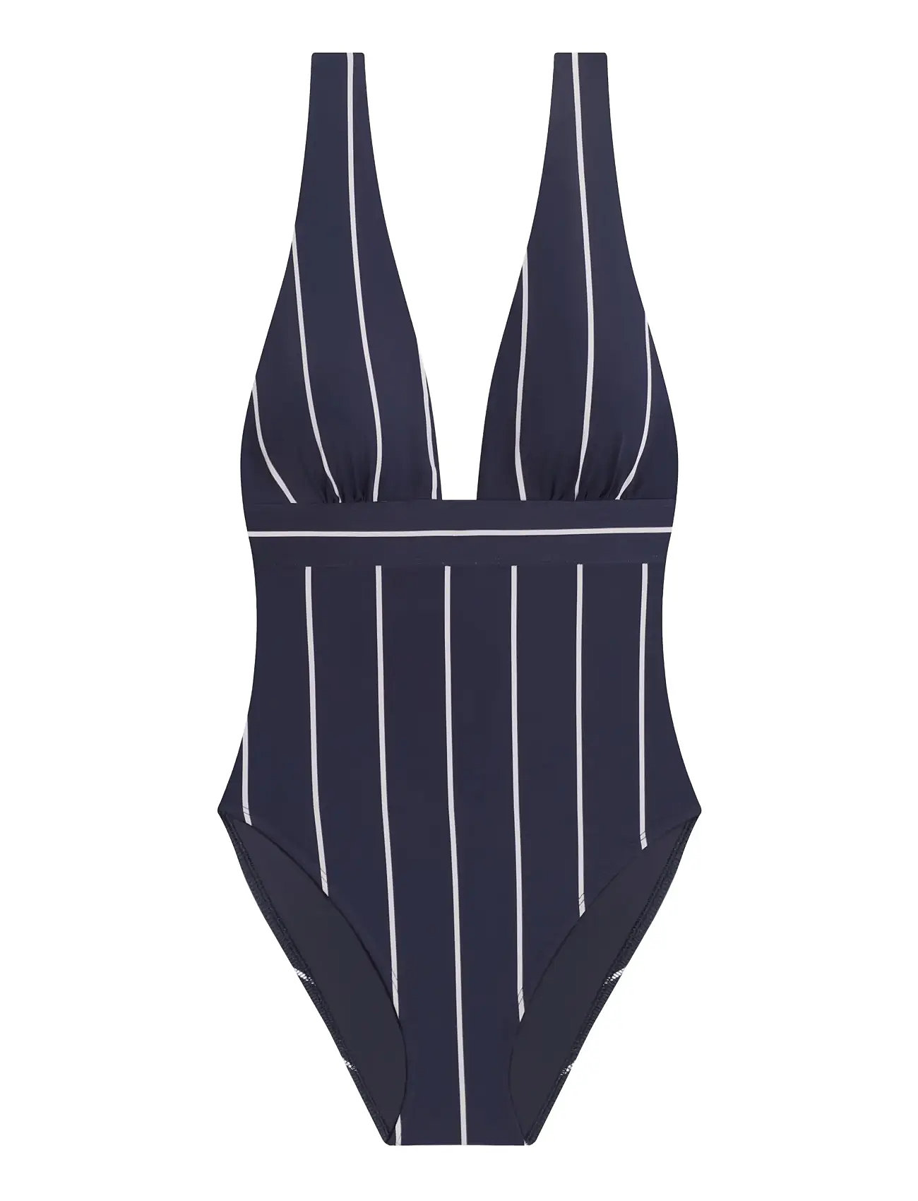 Lrl Villa Stripe Banded V-Neck Swim Badedrakt Badetøy Navy Lauren Ralph Lauren Swimwear