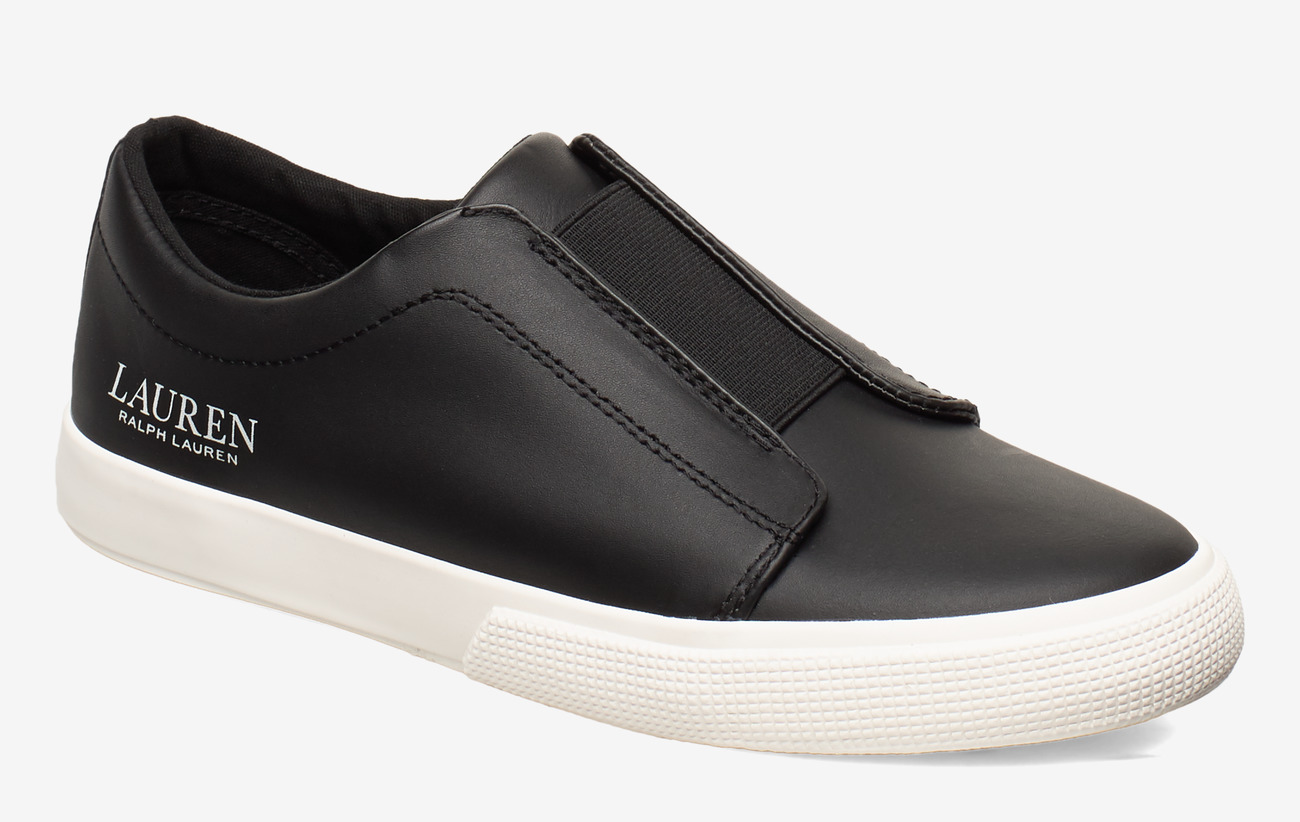 ralph lauren black slip on sneakers