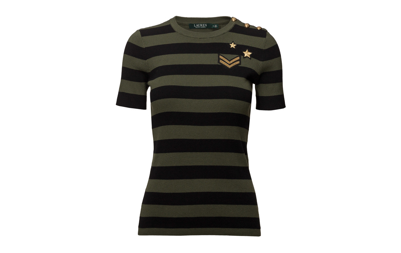 18 Modale masc 51 Striped Lauren Polo C Nylon Black trim Sweater Coton Ralph 31 Button SqqOw7U