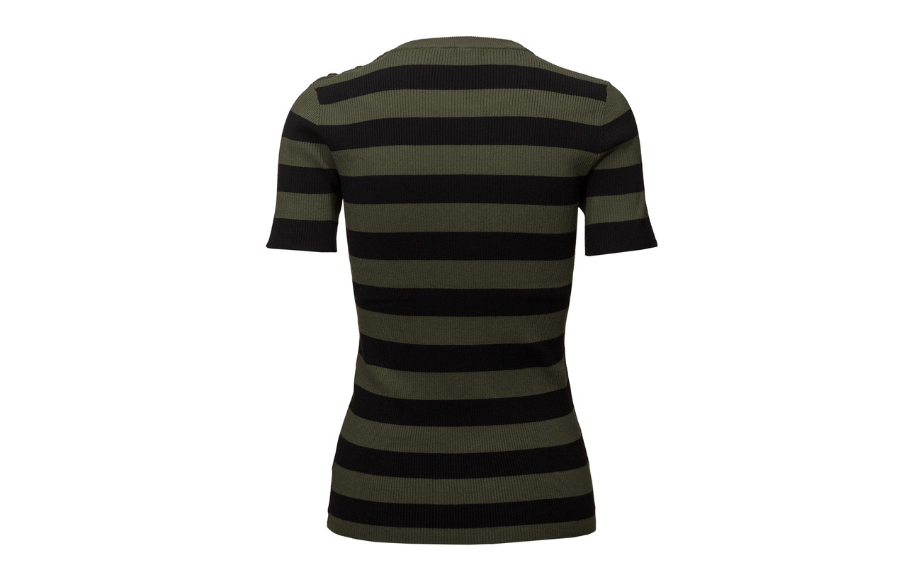 18 Modale masc 51 Striped Lauren Polo C Nylon Black trim Sweater Coton Ralph 31 Button SqqOw7U