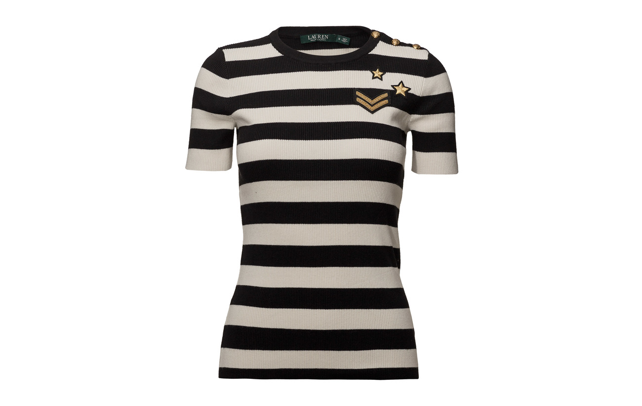 18 Modale masc 51 Striped Lauren Polo C Nylon Black trim Sweater Coton Ralph 31 Button SqqOw7U