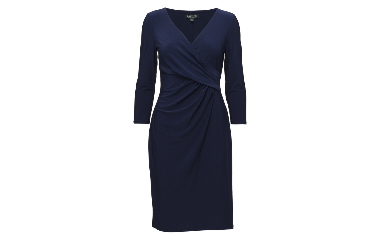 Lush Polyester 5 Lauren Jersey Elastane Ralph Surplice Emerald 95 Dress Iw6gaqx
