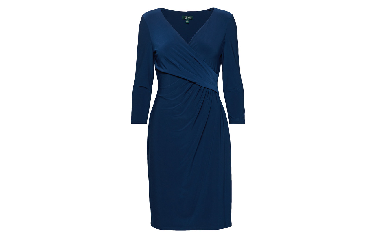 Lush Polyester 5 Lauren Jersey Elastane Ralph Surplice Emerald 95 Dress Iw6gaqx